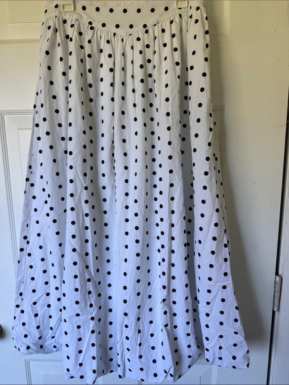 White Polka Dot A-Line Maxi Skirt